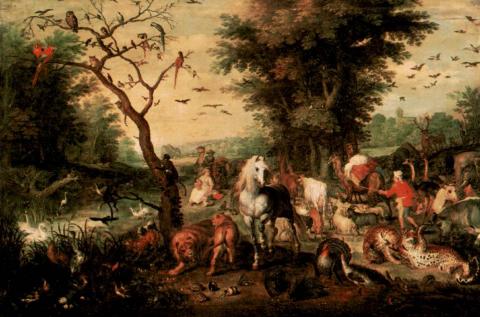 Az állatok elhagyják Noé bárkáját (Szépművészeti Múzeum, Budapest) – id. Jan Brueghel